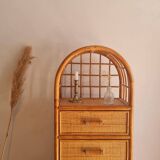 Vintage rattan wardrobe