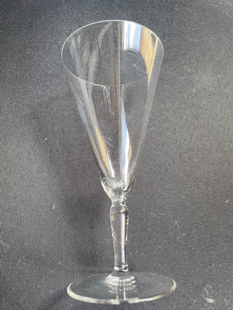 Conical foot glasses (6) - art nouveau - plain light blown crystal