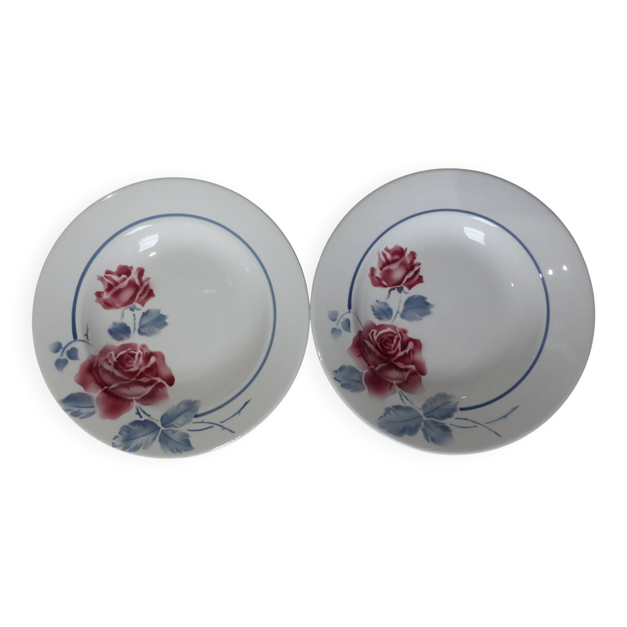 2 assiettes creuses vintage de Digoin Sarreguemines modèle Janick