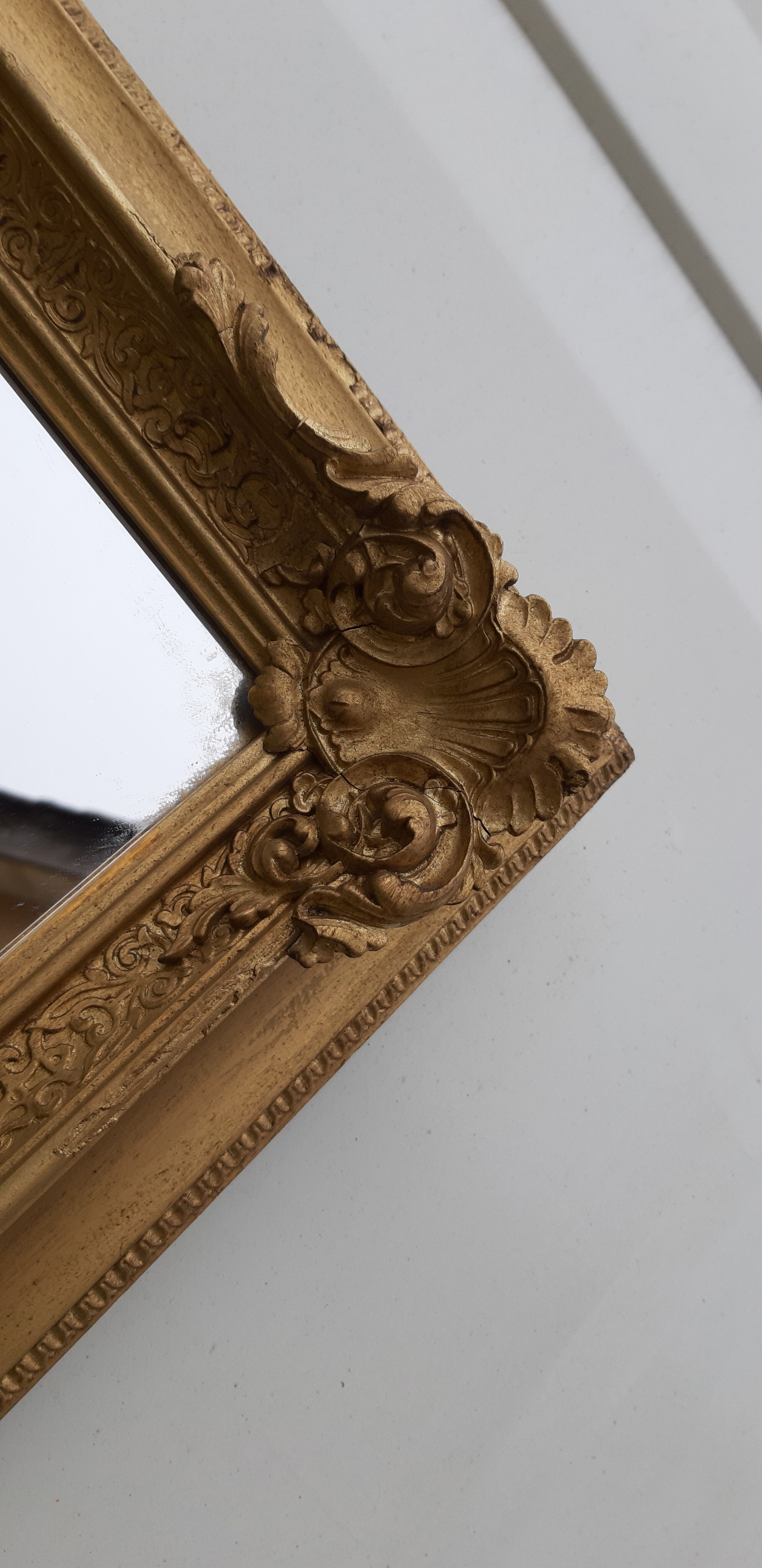 Mirror wood and stuk gilded 19th 94x60cm