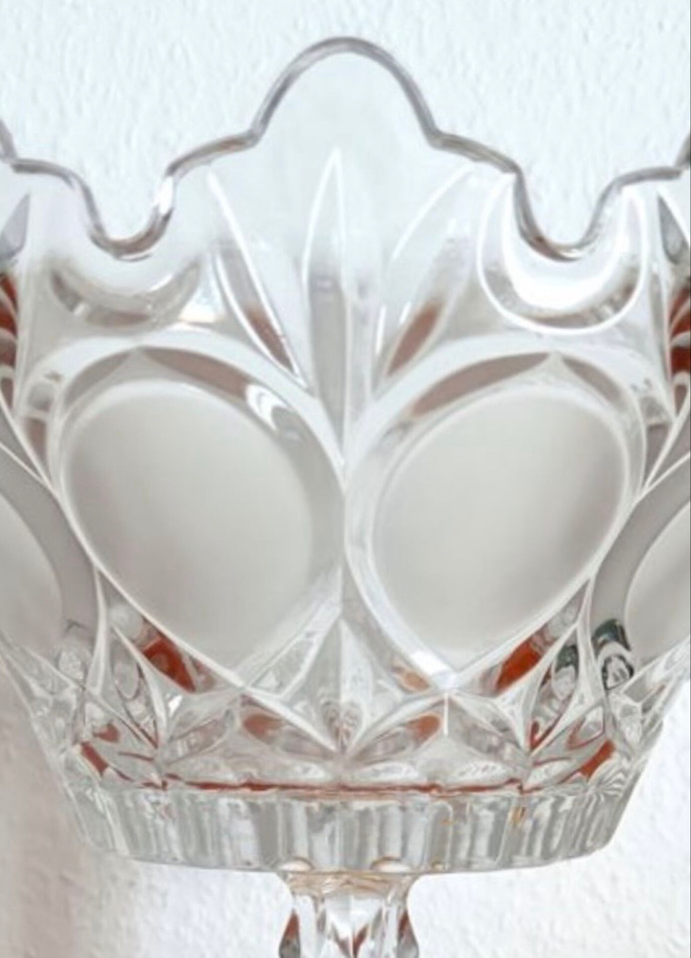 Large Bohemian crystal fruit bowl - 1950s