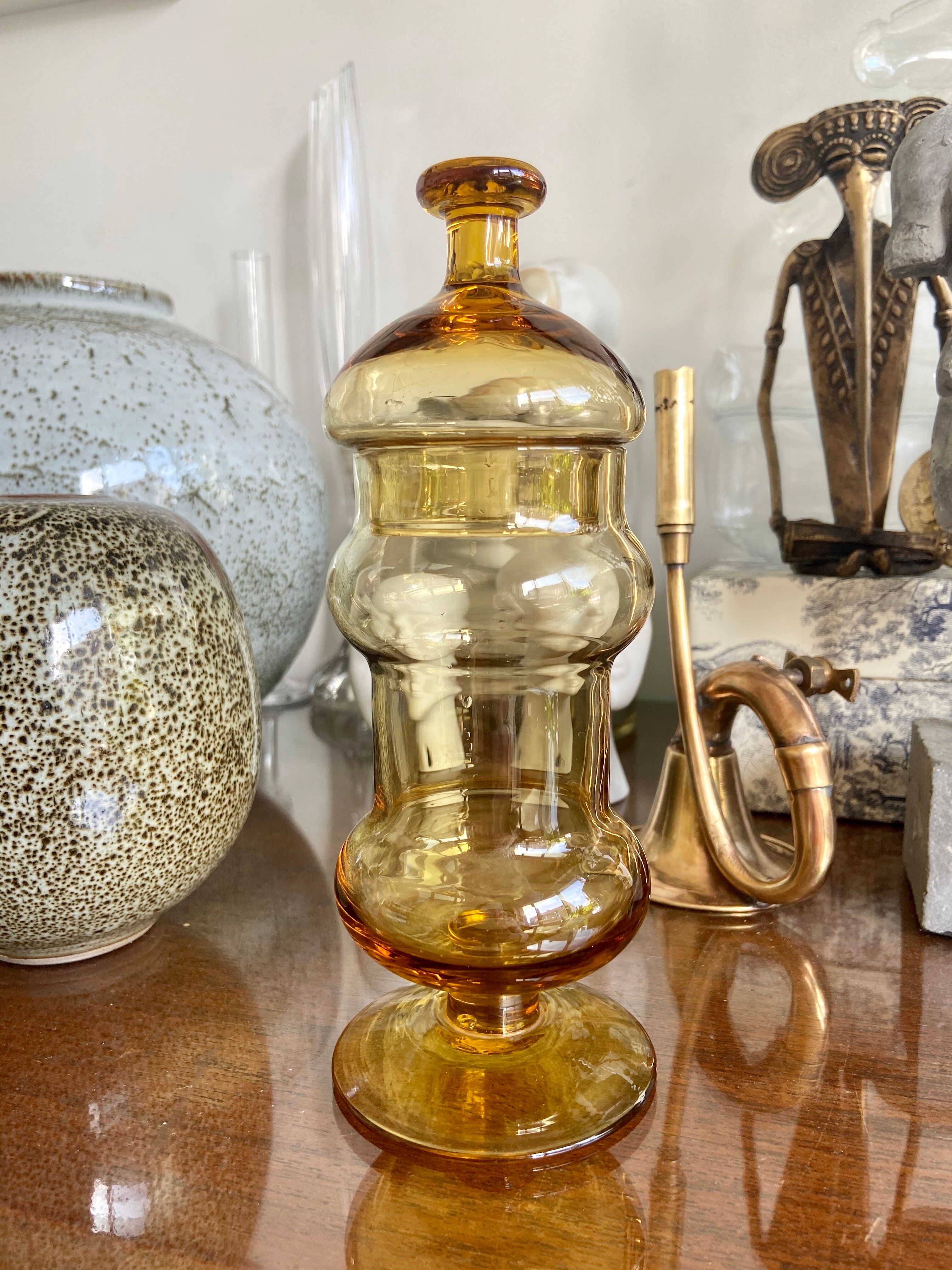 Amber glass jar