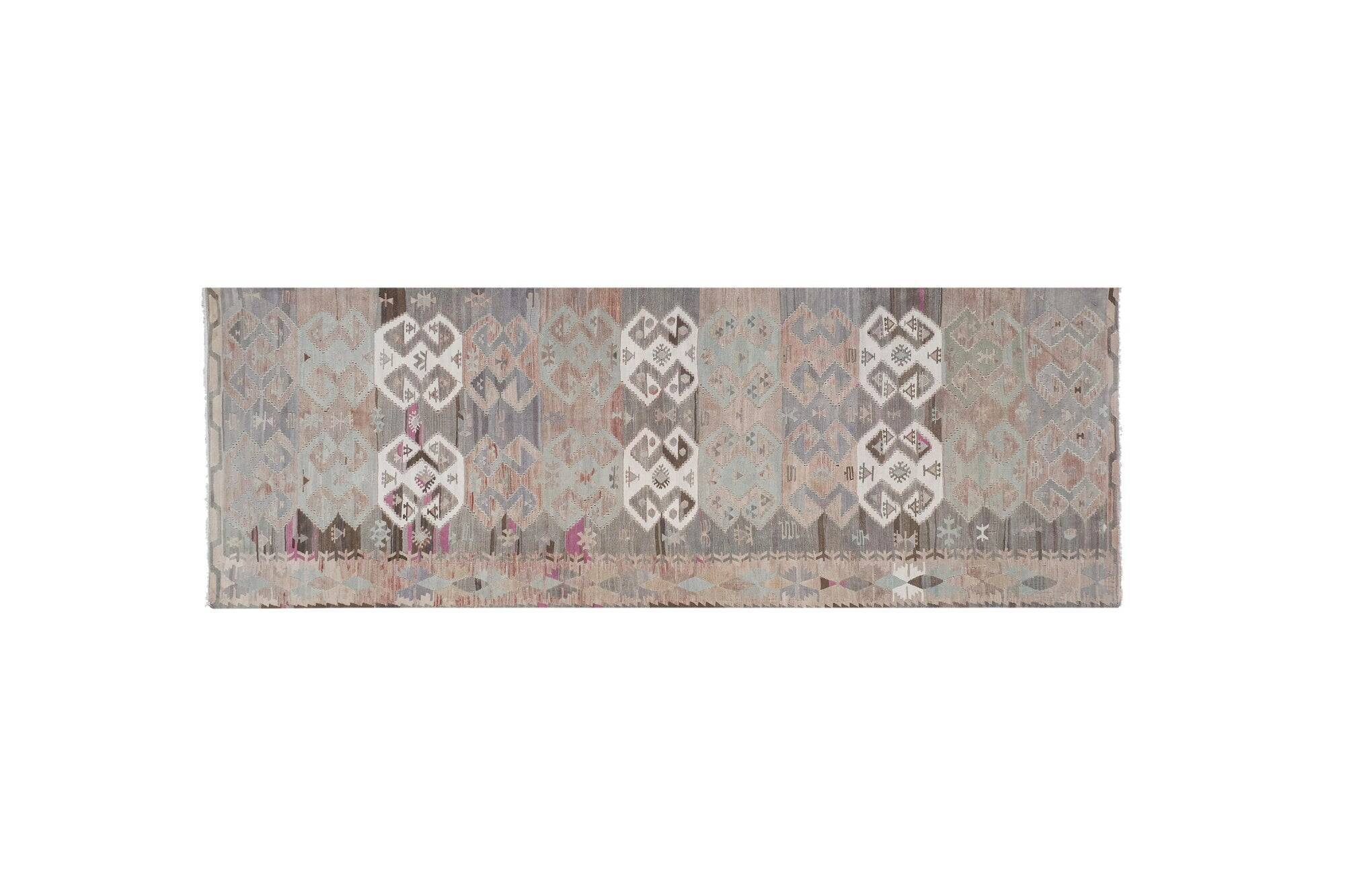 Vintage Turkish hallway rug 142x419 cm