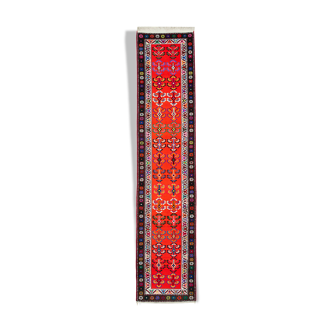 Handwoven Antique Anatolian Multicolor Runner Rug 81 cm x 372 cm
