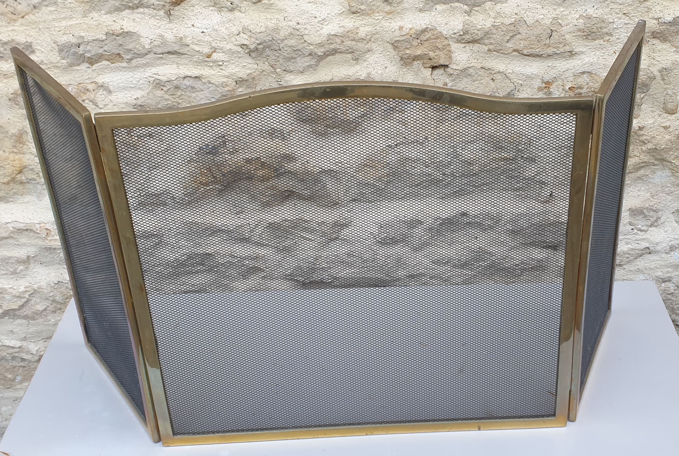 Solid brass and black metal firewall
