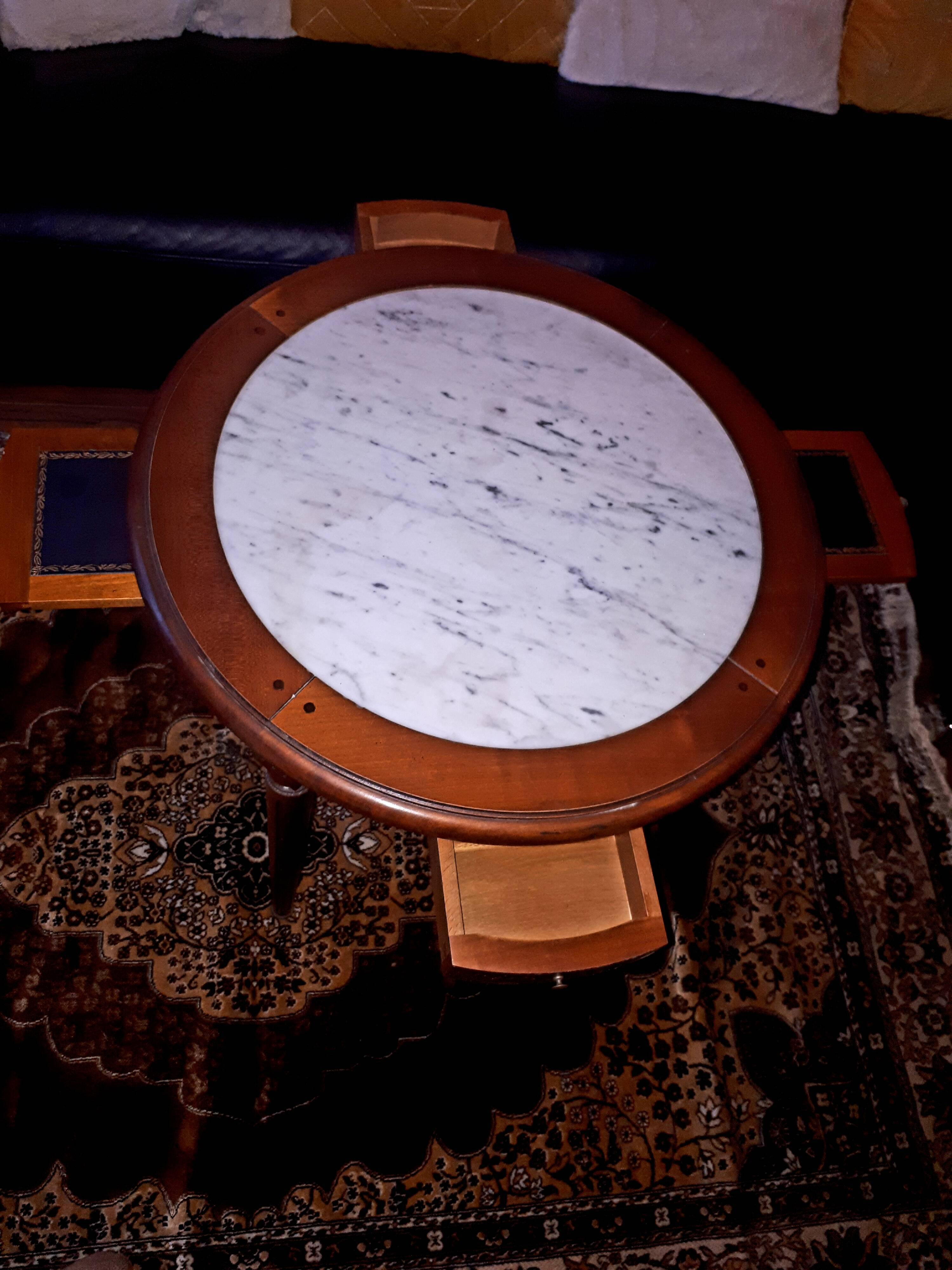 Louis XVI style mahogany pedestal games table
