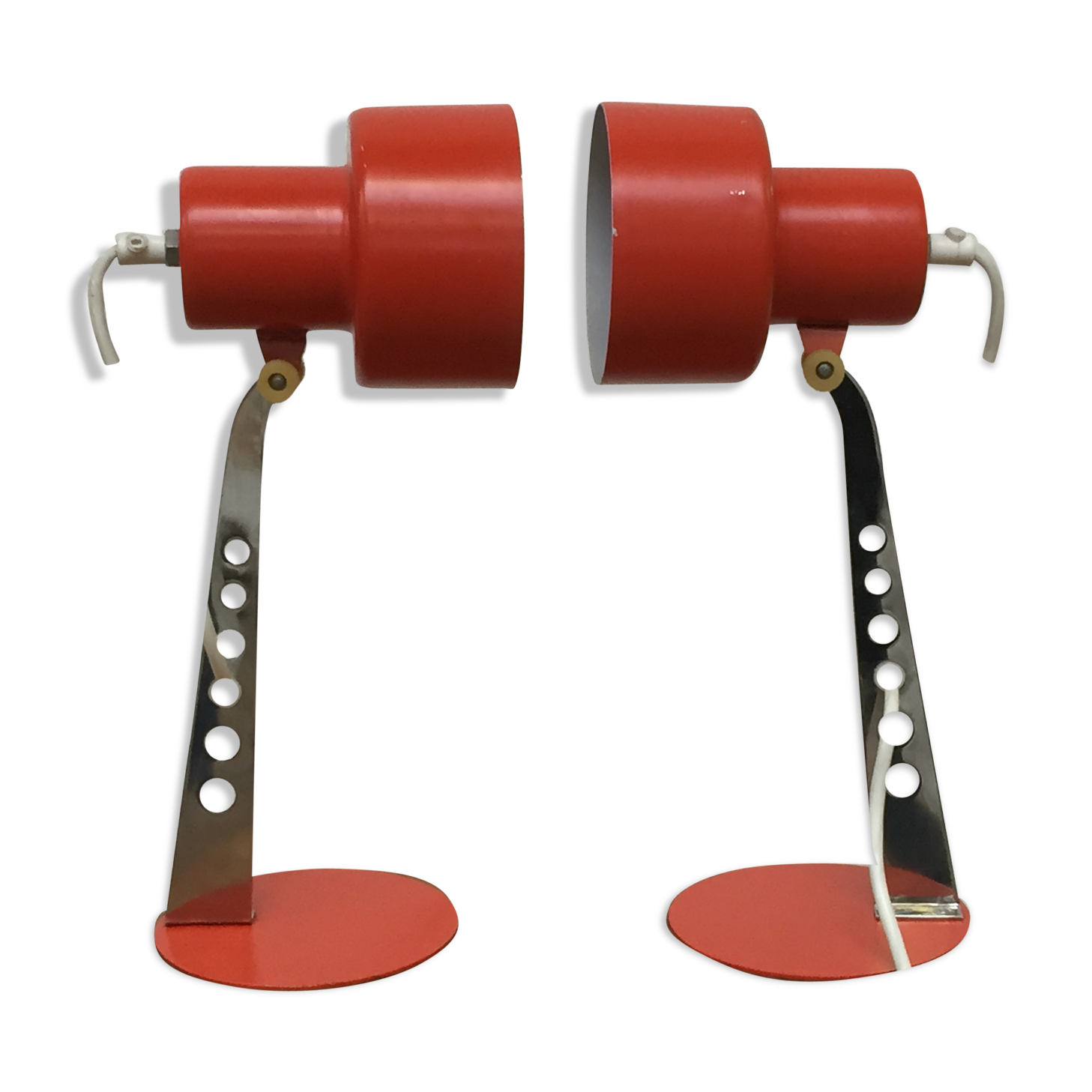 Pair of orange lamps