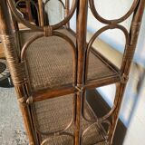 Vintage rattan bookcase 70s