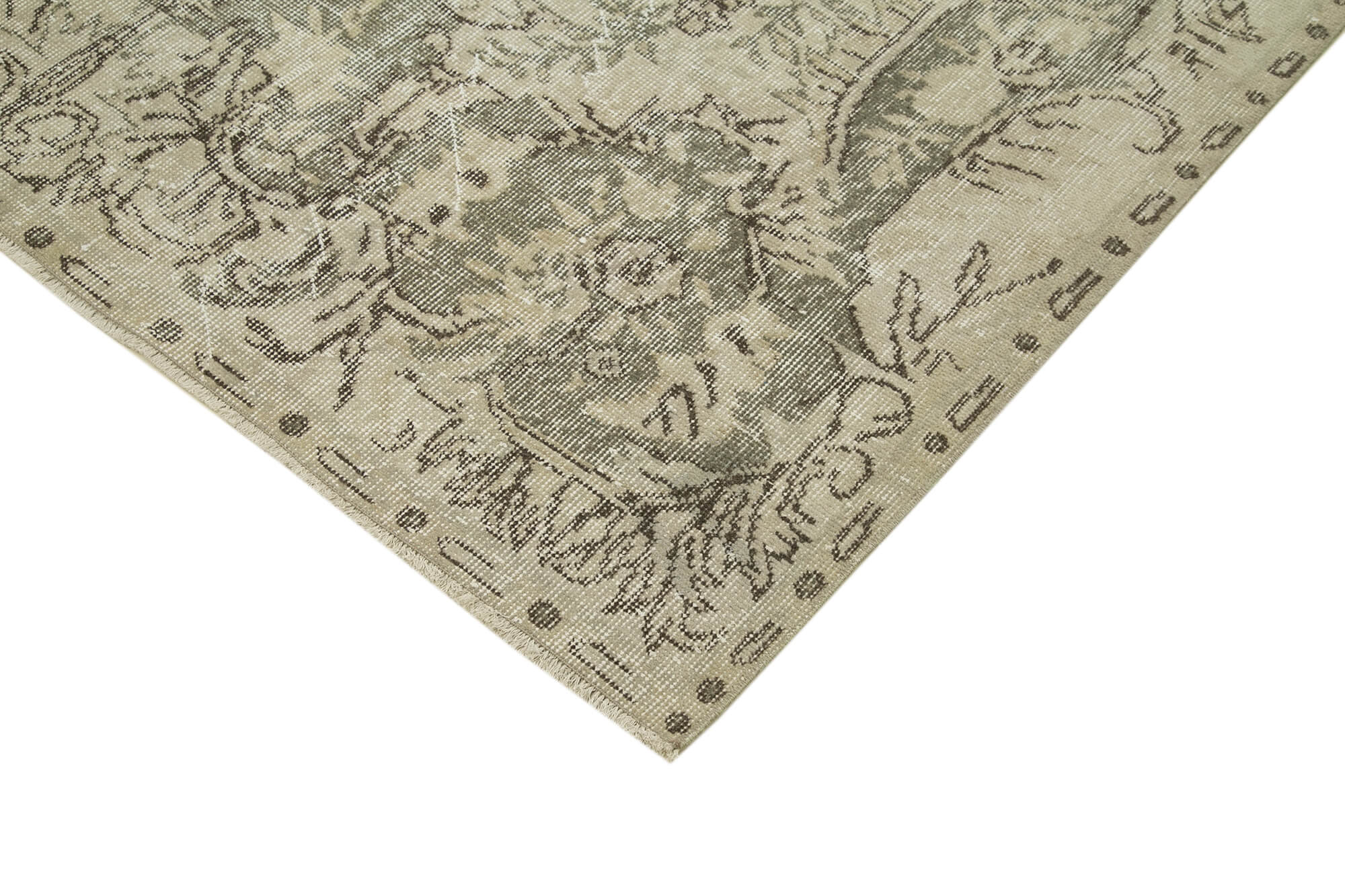 Handmade decorative oriental beige carpet 179 cm x 298 cm