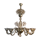 Lustre en verre de Murano, gris clair