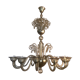 Murano glass chandelier, clear grey