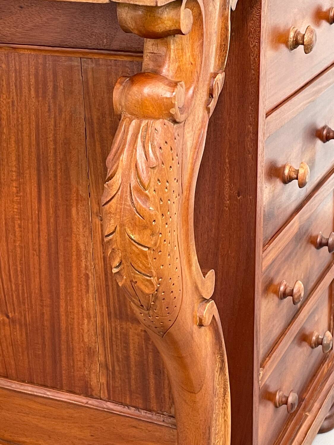 20th century Davenport desk with walnut piano top