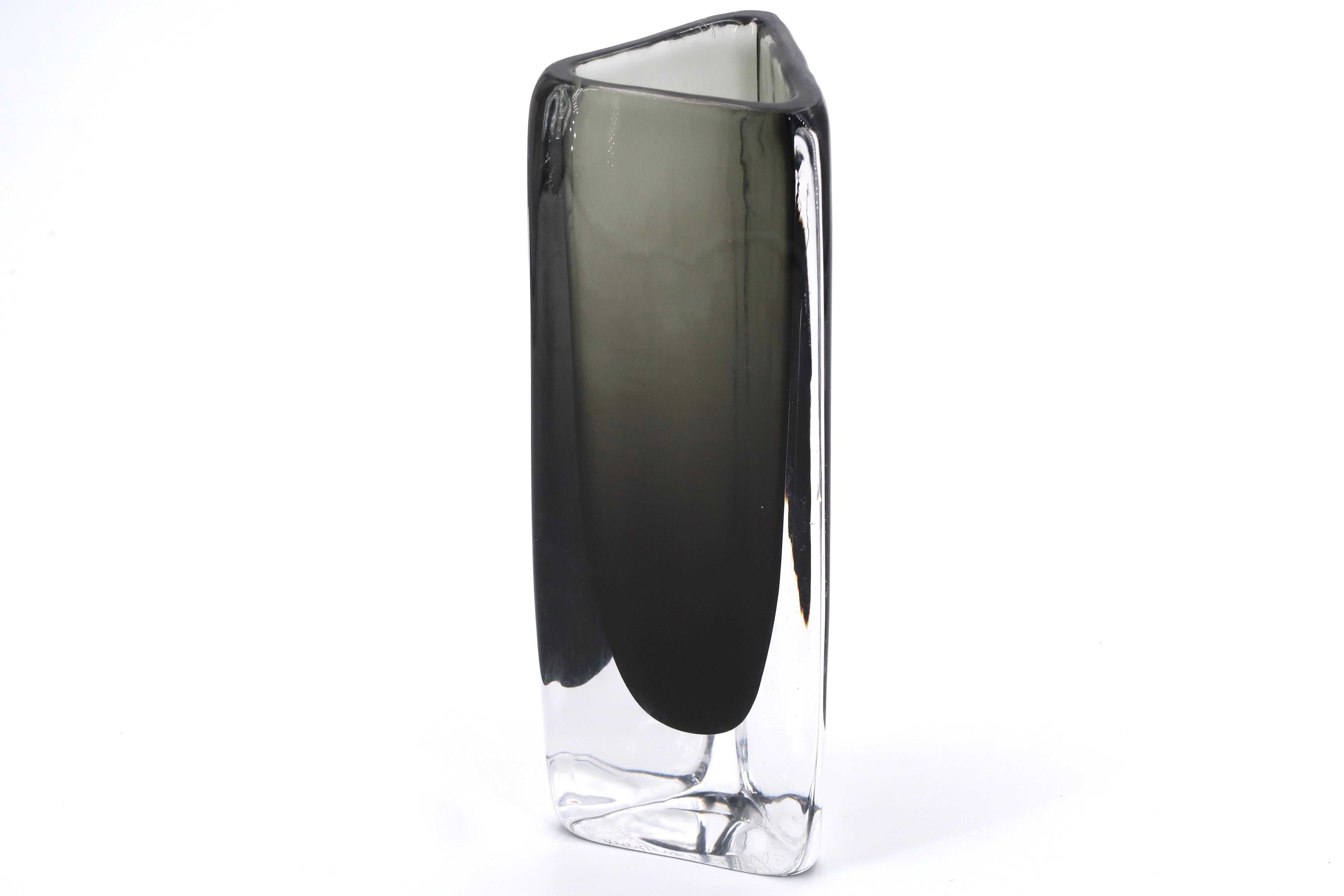 Sommerso glass vase by Nils Landberg for Orrefors