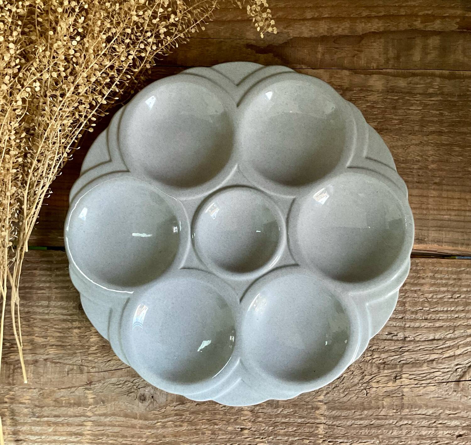 3 Art Deco oyster plates Digoin Sarreguemines