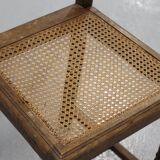 Pair of wooden caned chairs