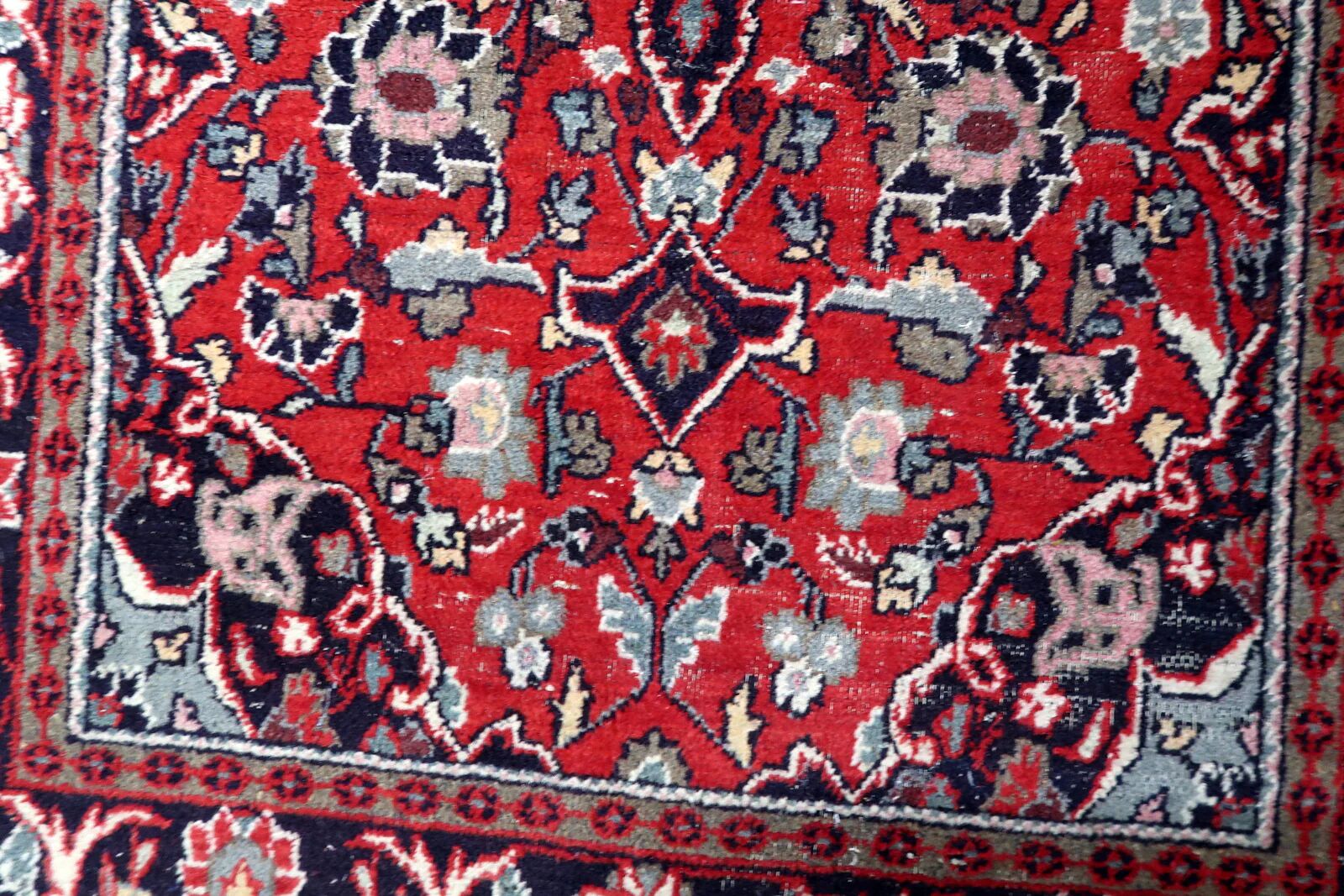 Handmade vintage Persian Hamadan rug 132cm x 196cm, 1950s