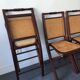 Following 4 folding chairs in mahogany and canned, 60 years.