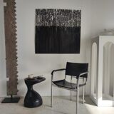 Sofa end in solid wood monoxyl organic shape black color