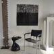 Sofa end in solid wood monoxyl organic shape black color