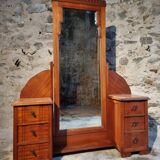Art Deco mahogany dressing table with bevelled tilting mirror, France, 1920s–1930s.