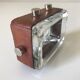 Cendrier cuir et verre moderniste design annees 50 60
