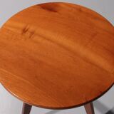 Italian Craftsmanship Round Walnut Side Table from the 60s