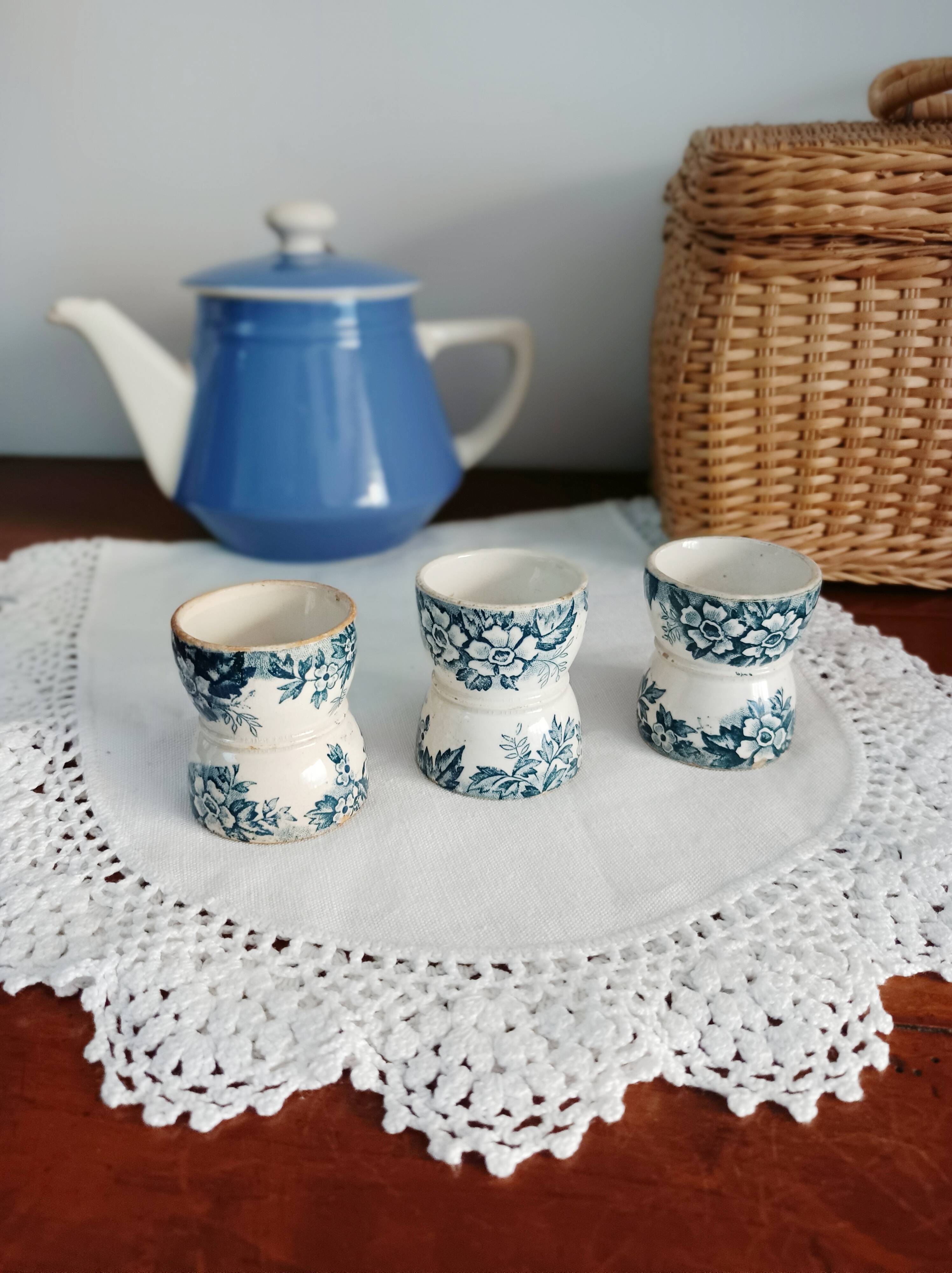 Lot de 3 coquetiers Marie Louise, St-amand