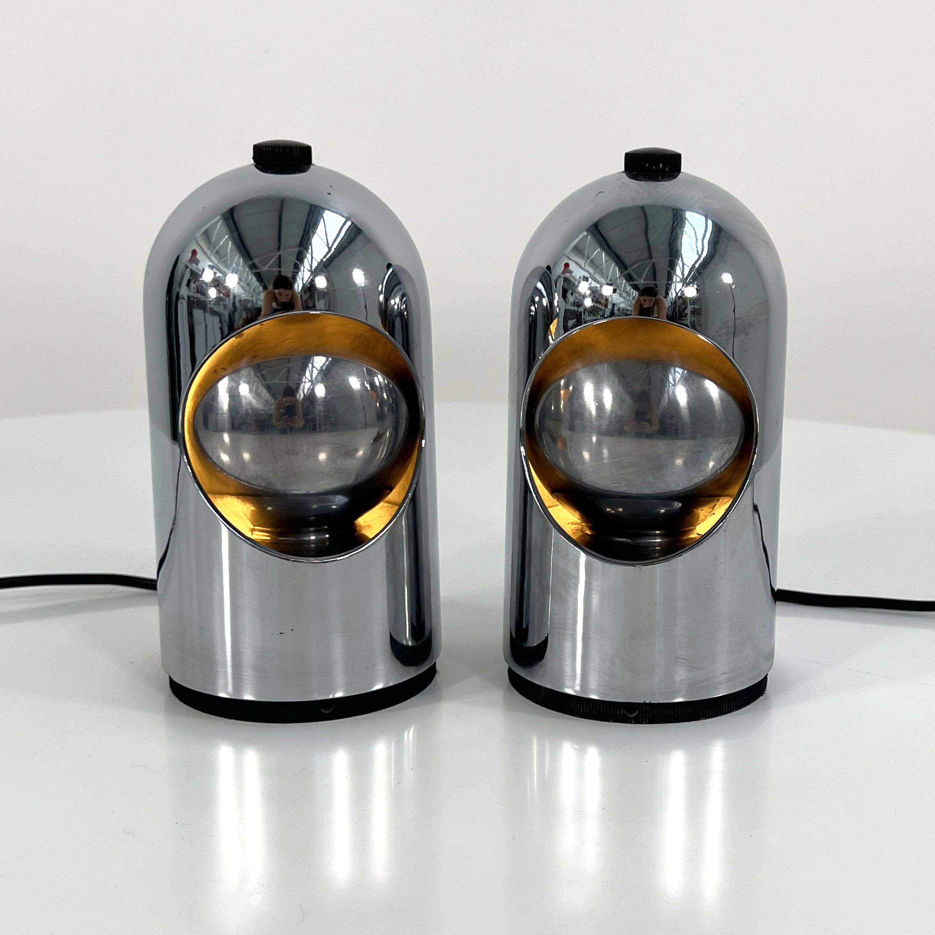 Pair of chrome Selene lamps by ABM, 1960