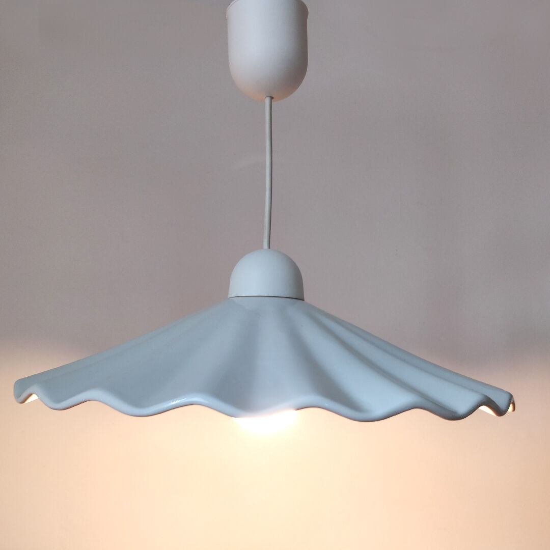 Vintage hanging in white porcelain shaped flower petal