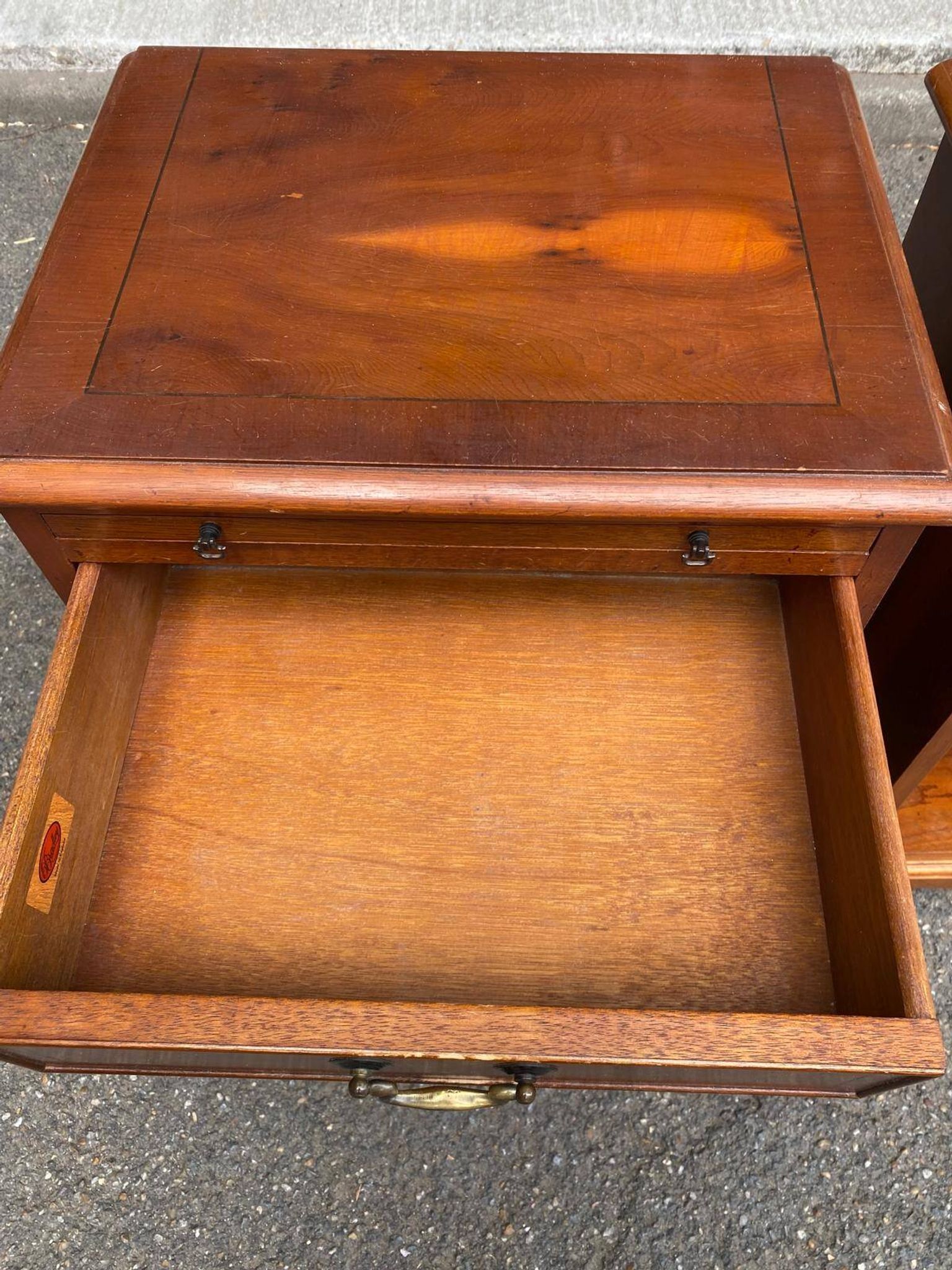 Pair of English yew wood bedside tables – Bradley Made in England 19