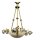 Art Deco chandelier. Marble, solid gilded bronze.