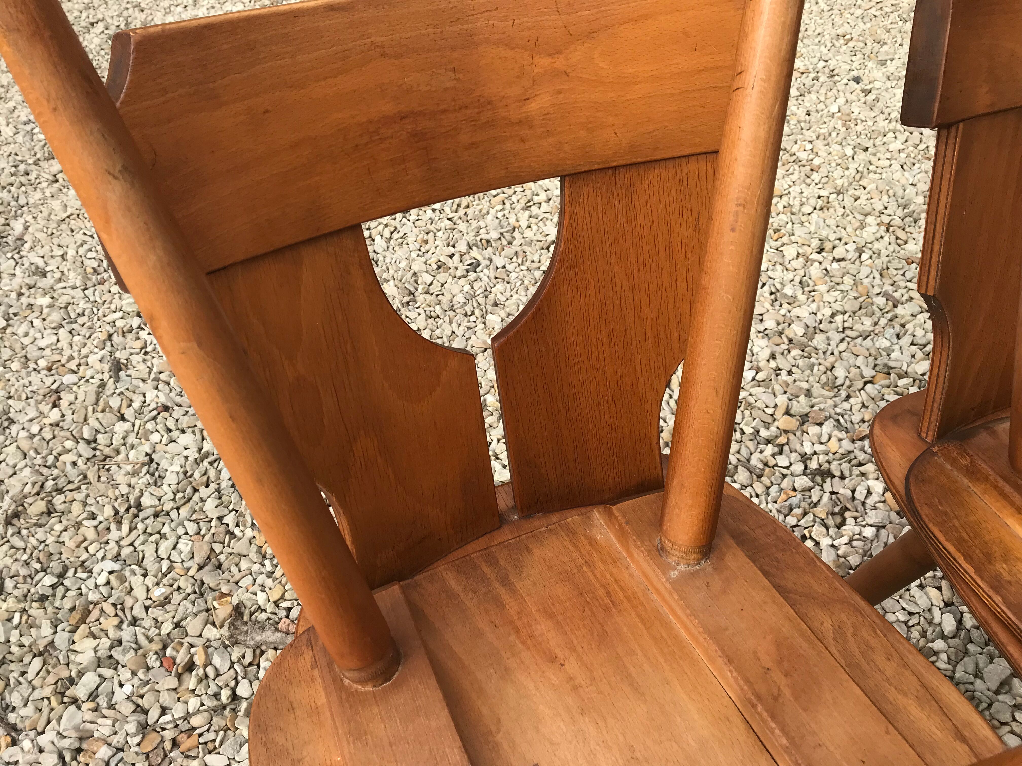 Set of 6 vintage brutalist chairs 1960-1980