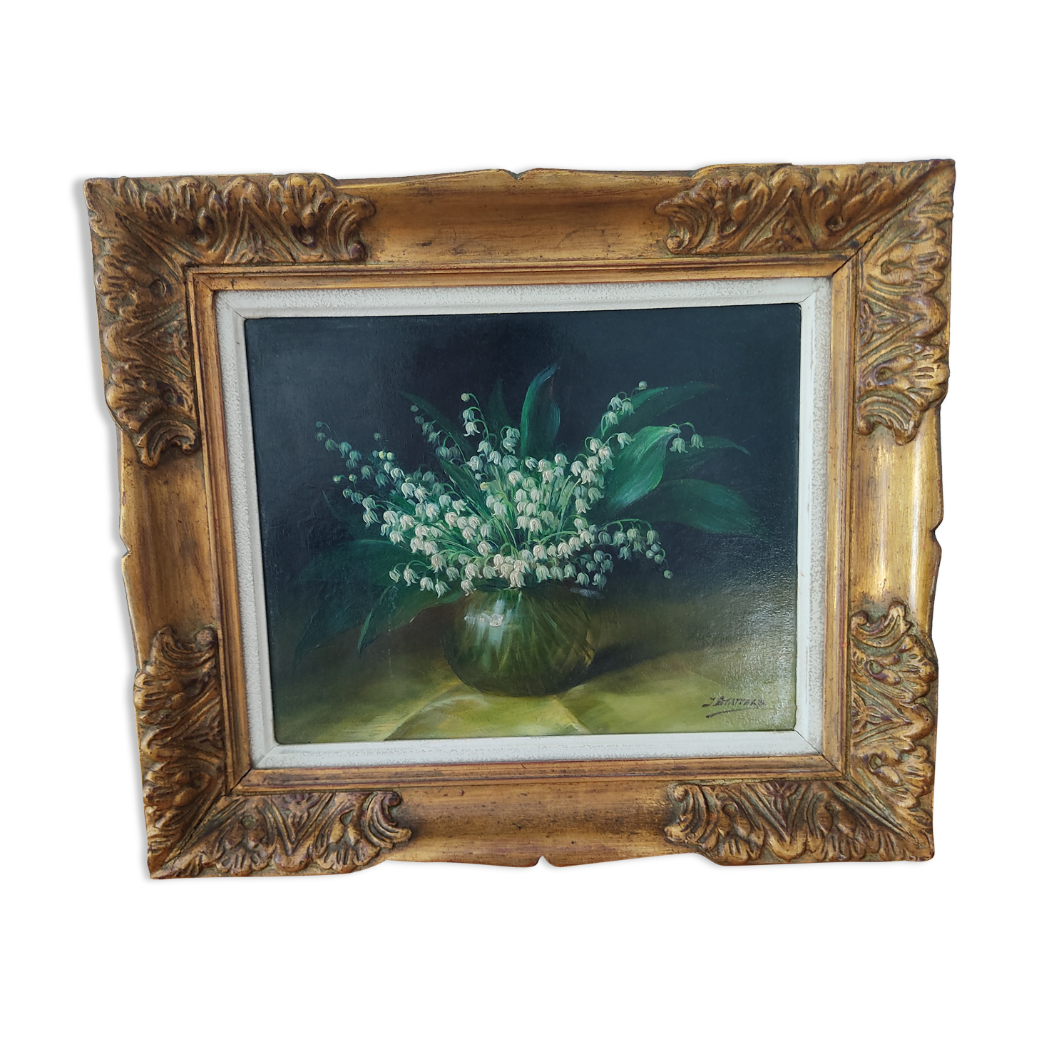 Oil on canvas still life thrush by julien stappers