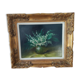 Oil on canvas still life thrush by julien stappers