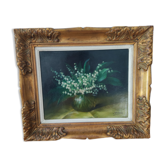 Oil on canvas still life thrush by julien stappers
