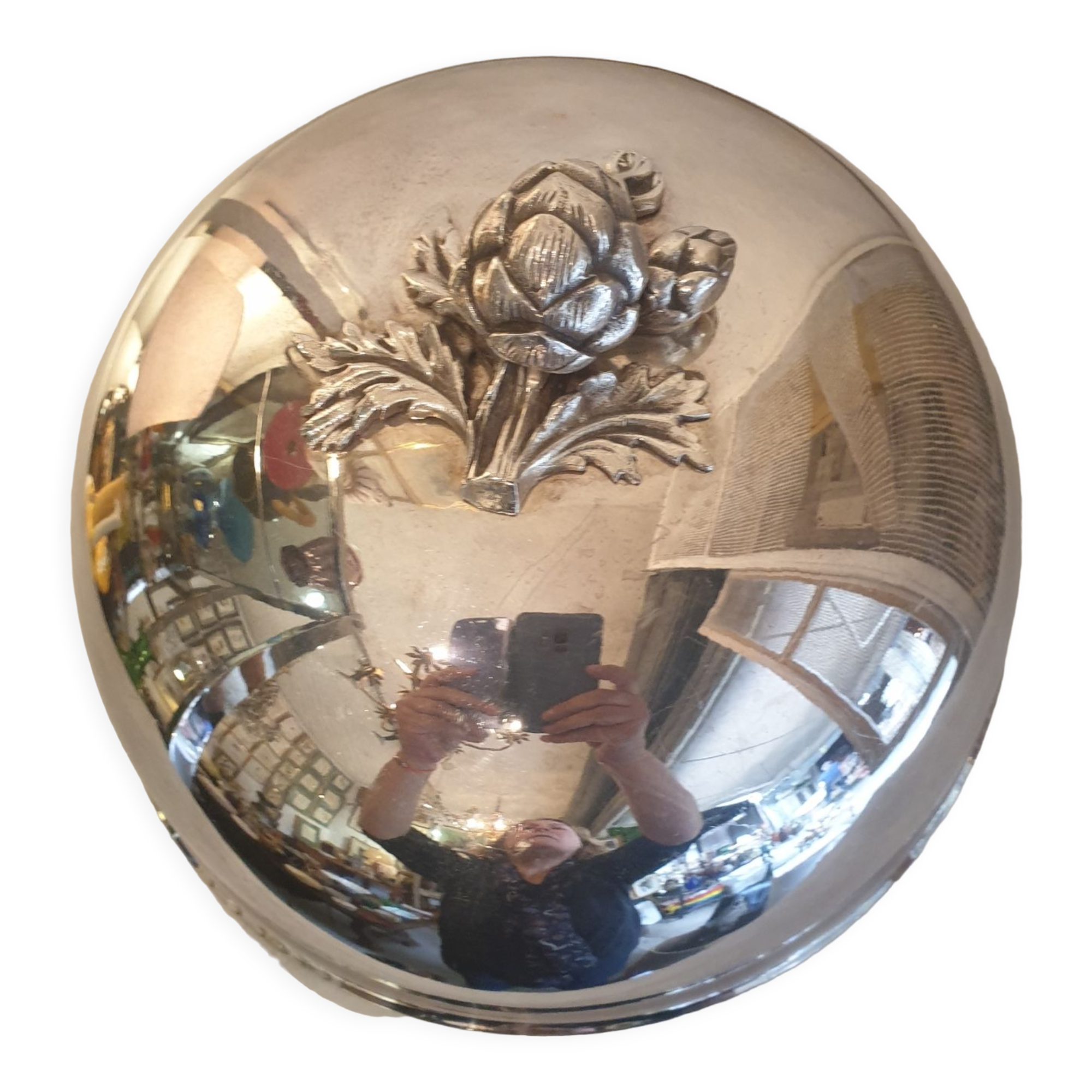 Cloche de service en métal argenté