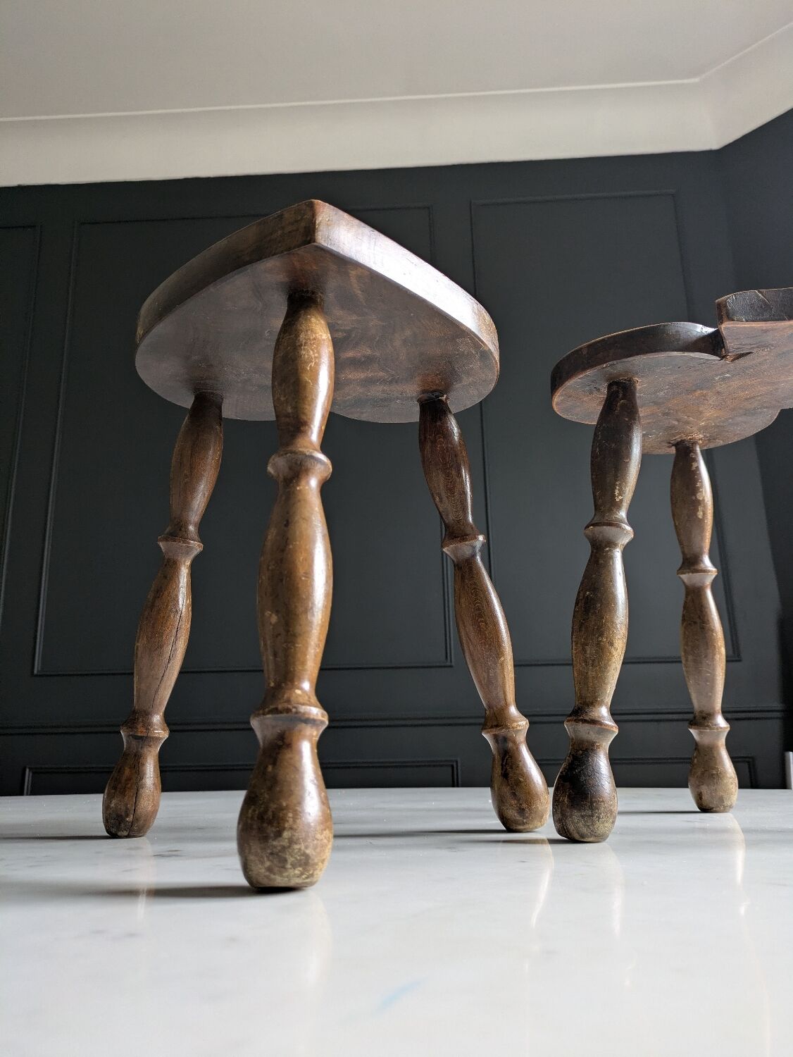 Brutalist tripod stools