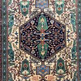 Vintage afghan ersari part silk rug 205x140 cm