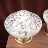 Pair of white globe wall lights