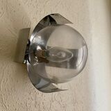 Paire appliques globe et chrome 1970
