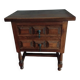 Antique wooden side table with 2 vintage drawers