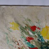 Nubar BEDROSSIAN (1926-1992) "Still life with bouquet" Oil on panel signed