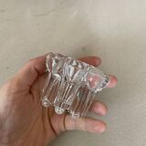 Set of 3 old glass candlesticks