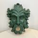Mask wall sculpture head of Poseidon Neptune ceramic bronze green fountain mouth