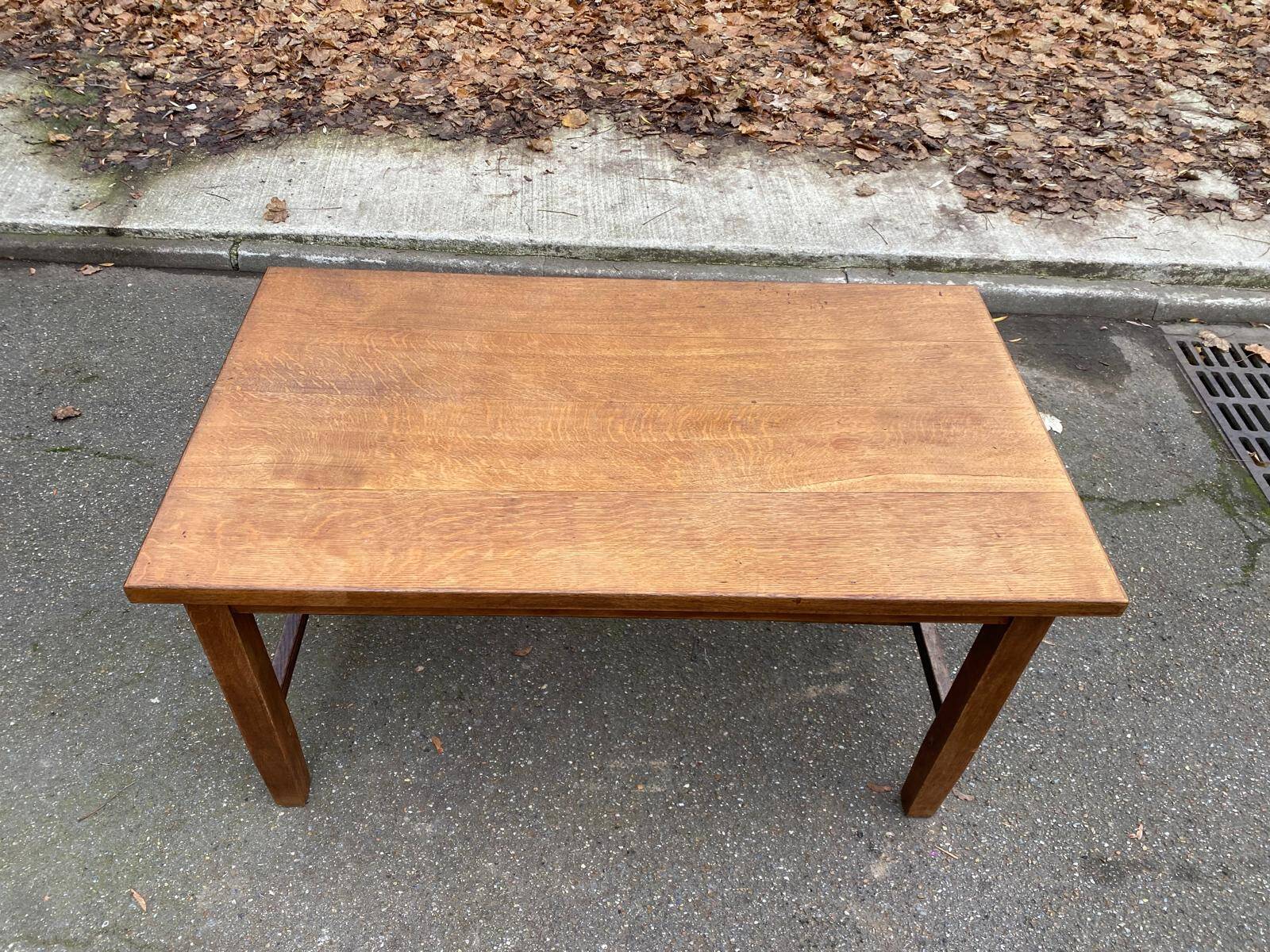 19th century solid oak farmhouse table, 140x80cm