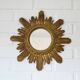 Vintage Gold Sunburst Wall Mirror Made in Italy 1960's Hollywood Regency