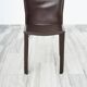 Set of 5 dark brown leather dining chairs