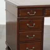 English desk with leather desk top and 9 drawers