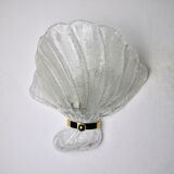 Shell wall lamp, murano glass, italy, 1970