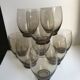 lot de 9 grands verres à eau design en verre fumé art déco années 30